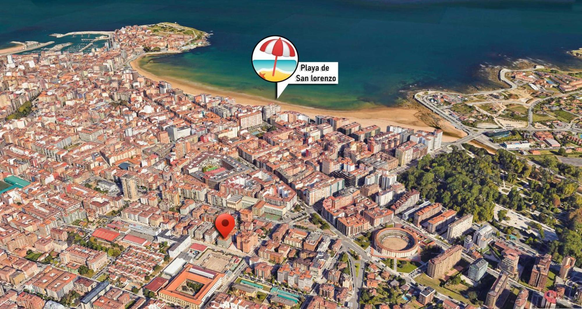 Espacio Moderno En Gijon Playa Buitenkant foto